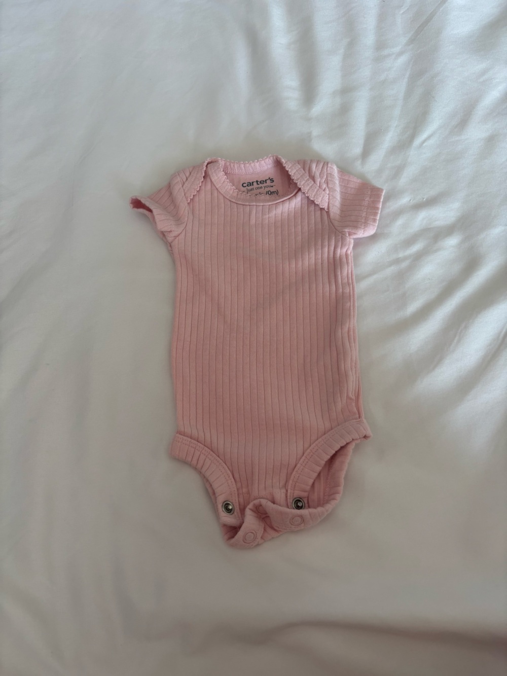 Carter's Light Pink Ribbed Short-Sleeve Onesie